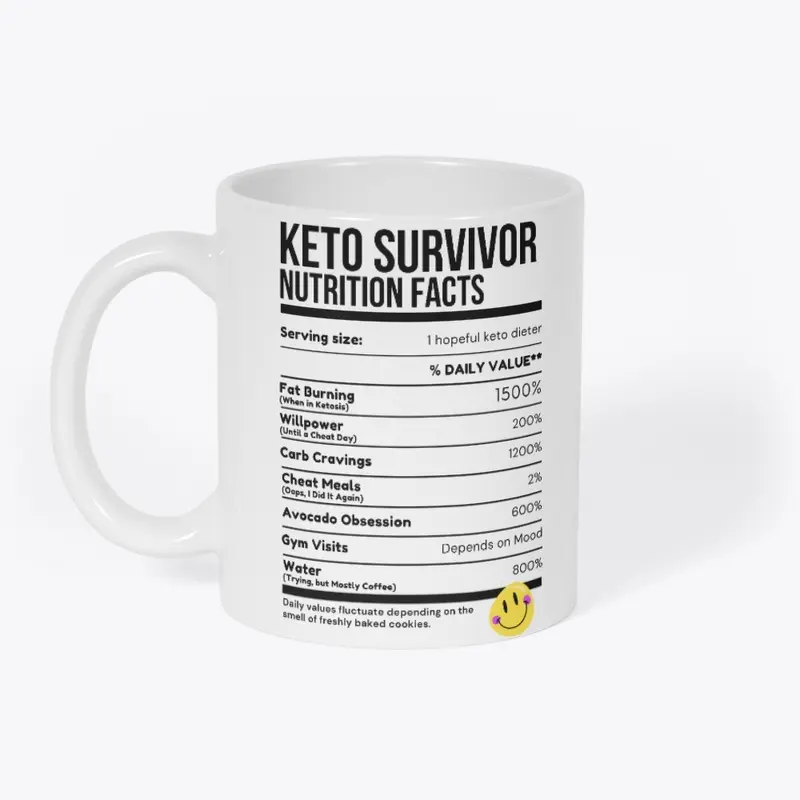 Keto Survivor Nutrition Facts - Funny