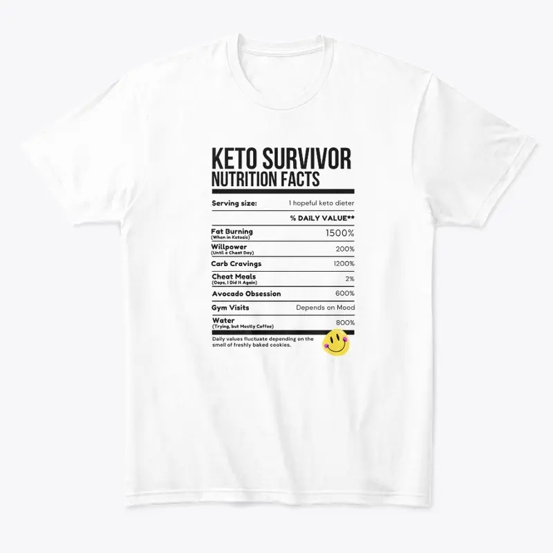 Keto Survivor Nutrition Facts - Funny