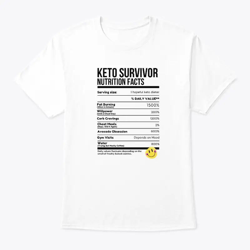 Keto Survivor Nutrition Facts - Funny