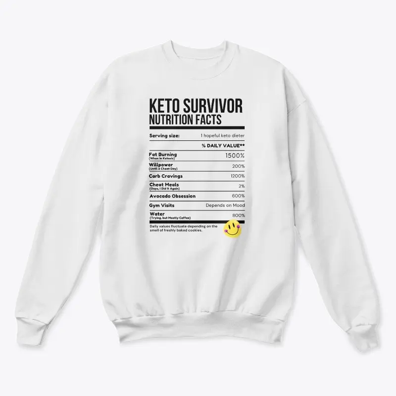 Keto Survivor Nutrition Facts - Funny