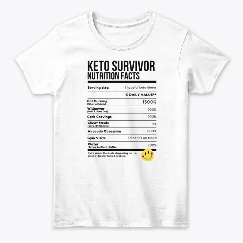 Keto Survivor Nutrition Facts - Funny